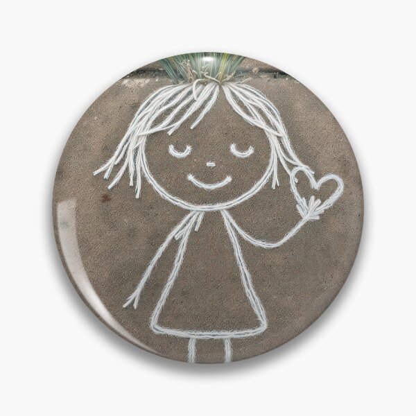 Item preview, Girl With Heart and Grass Hair Chalk Art designed and sold by Maria Dryfhout.