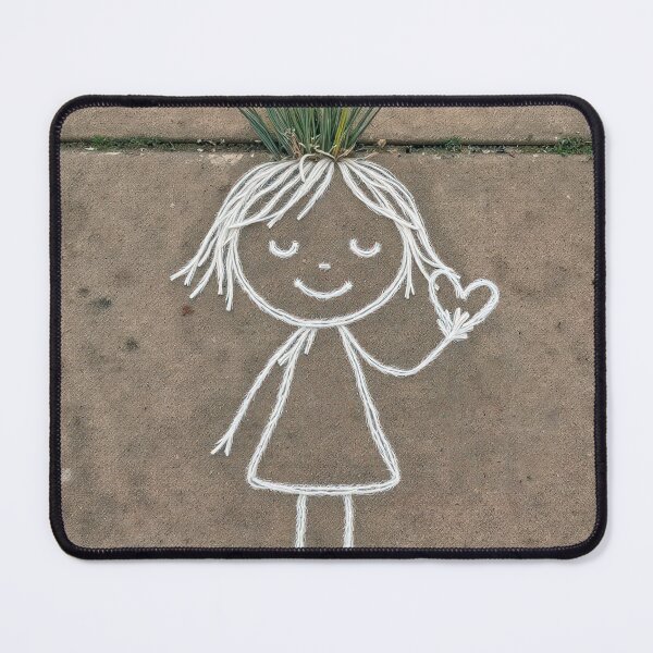 Item preview, Girl With Heart and Grass Hair Chalk Art designed and sold by Maria Dryfhout.