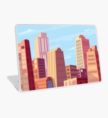 Sun rising and a city wakes up vector illustration design. Laptop Skin