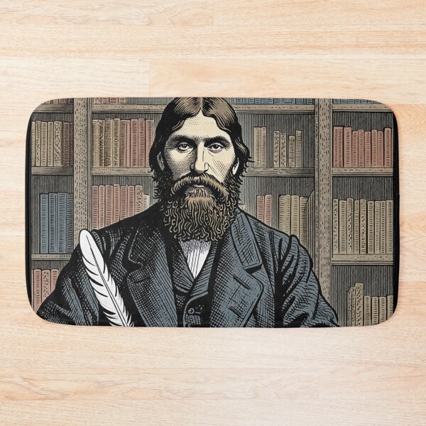 Item preview, Grigori Rasputin portrait Vintage woodcut style designed and sold by Vintage Designs +.