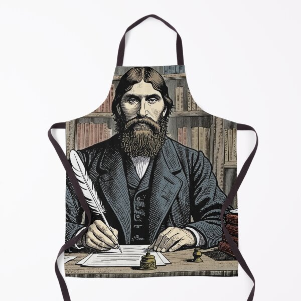 Item preview, Grigori Rasputin portrait Vintage woodcut style designed and sold by Vintage Designs +.