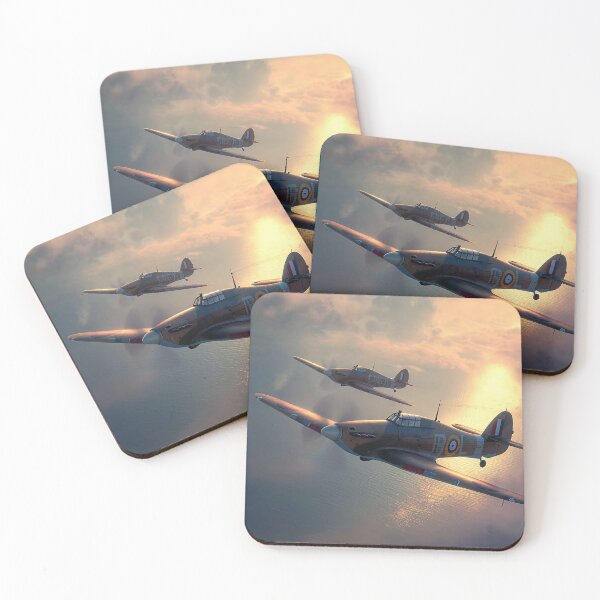 Item preview, Classic Fighters in Flight Shadows on the Sea designed and sold by Skyframe Aviation.