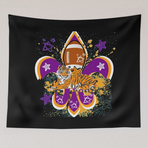 Item preview, Tiger purple and Gold Football Fleur d lis designed and sold by artbyomega.
