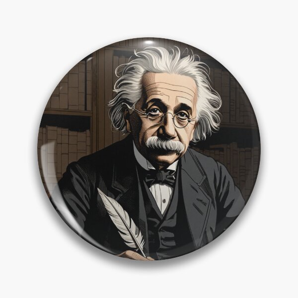 Item preview, Albert Einstein portrait Vintage woodcut style designed and sold by Vintage Designs +.