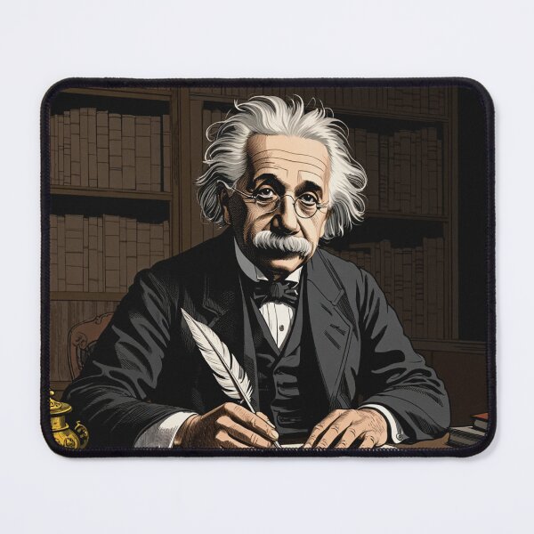 Item preview, Albert Einstein portrait Vintage woodcut style designed and sold by Vintage Designs +.