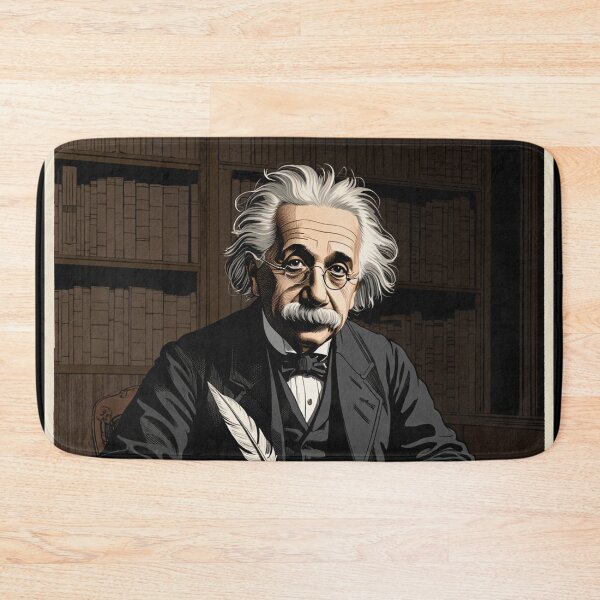 Item preview, Albert Einstein portrait Vintage woodcut style designed and sold by Vintage Designs +.