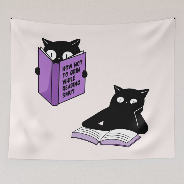 Item preview, bookish reader cat designed and sold by Neadoodles.