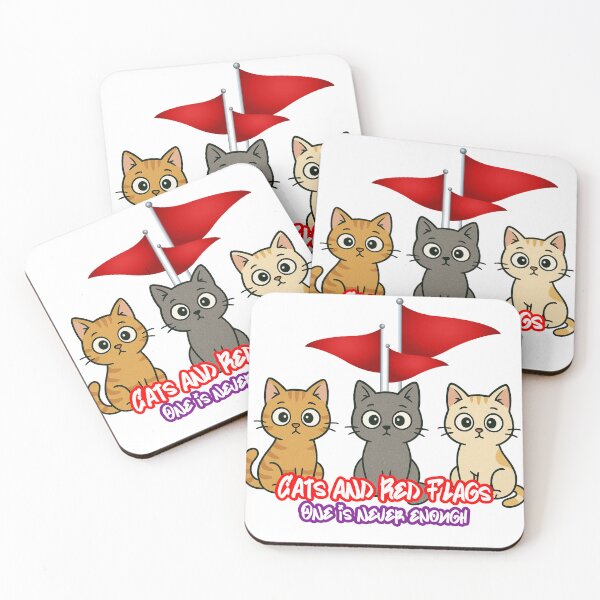 Item preview, Cats and Red Flags designed and sold by Whisker Me This.