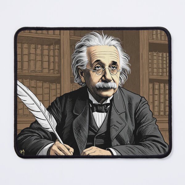 Item preview, Albert Einstein portrait Vintage woodcut style designed and sold by Vintage Designs +.
