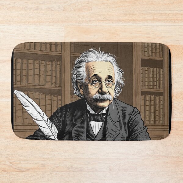 Item preview, Albert Einstein portrait Vintage woodcut style designed and sold by Vintage Designs +.