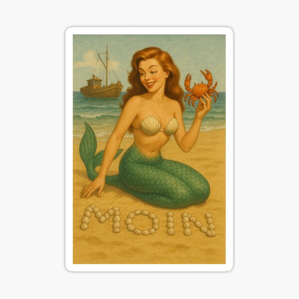 Item preview, Mermaid with crab designed and sold by Fies-und-Fein.