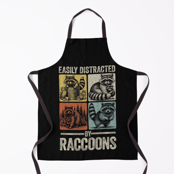 Item preview, Easily Distracted by Raccoons Funny Vintage Retro Trash Panda designed and sold by inkedtee.