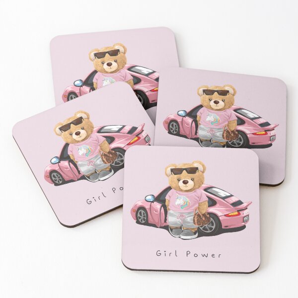 Item preview, Teddy Bear Girl Power Car designed and sold by HasHs.