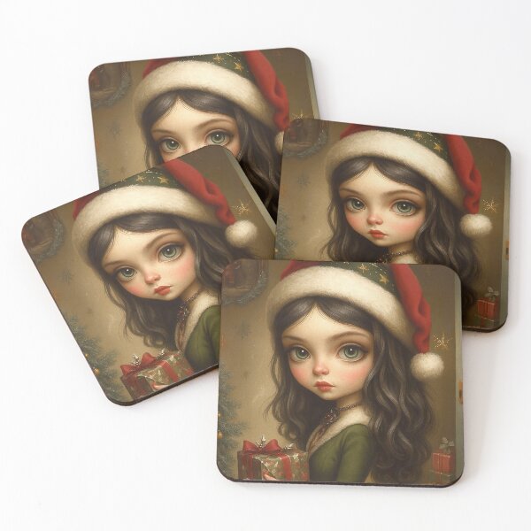 Item preview, Vintage Christmas Girl Art. Pop Surrealism Art inspired by Mark Ryden. Lowbrow art.. designed and sold by Piagor.