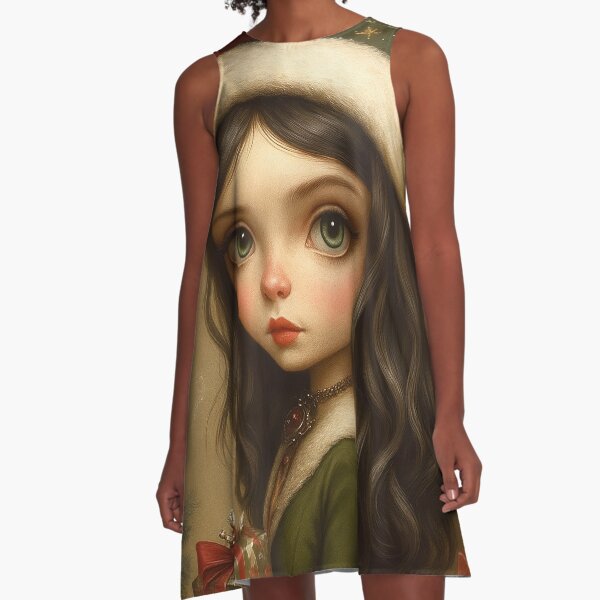 Item preview, Vintage Christmas Girl Art. Pop Surrealism Art inspired by Mark Ryden. Lowbrow art.. designed and sold by Piagor.
