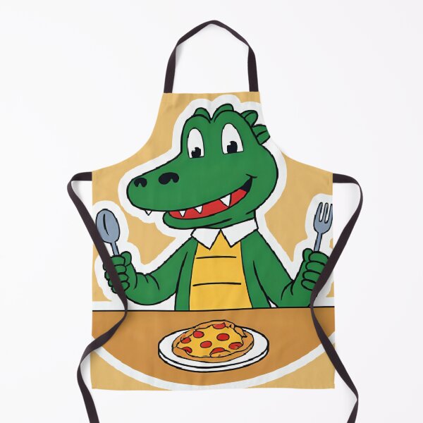 Item preview, Brian the Hungry Alligator sitting down to a plate of Pizza! designed and sold by MattBStickers.