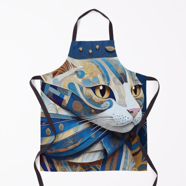 Aperçu de l'œuvre Gustav Klimt Chat en bleu et or créée et vendue par Vicky Brago-Mitchell®.