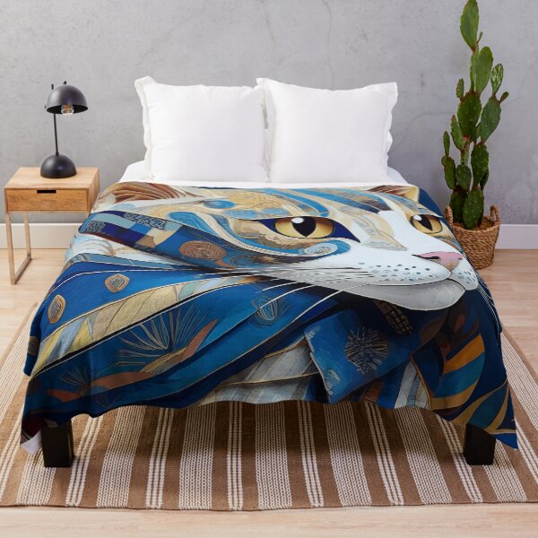 Item preview, Gustav Klimt Cat in Blue and Gold designed and sold by Vicky Brago-Mitchell®.