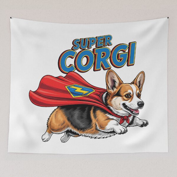 Item preview, Super Corgi Flying Superhero Dog designed and sold by zoughlal.