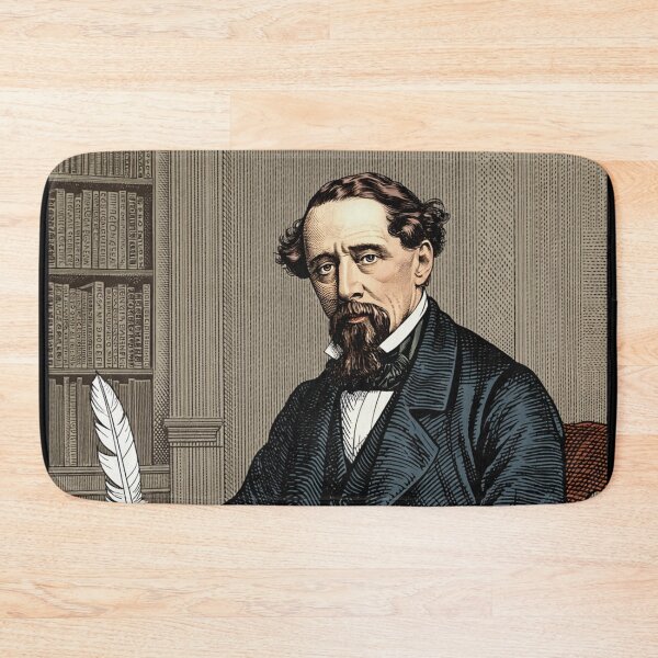 Item preview, Charles Dickens portrait Vintage woodcut style designed and sold by Vintage Designs +.