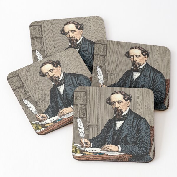 Item preview, Charles Dickens portrait Vintage woodcut style designed and sold by Vintage Designs +.