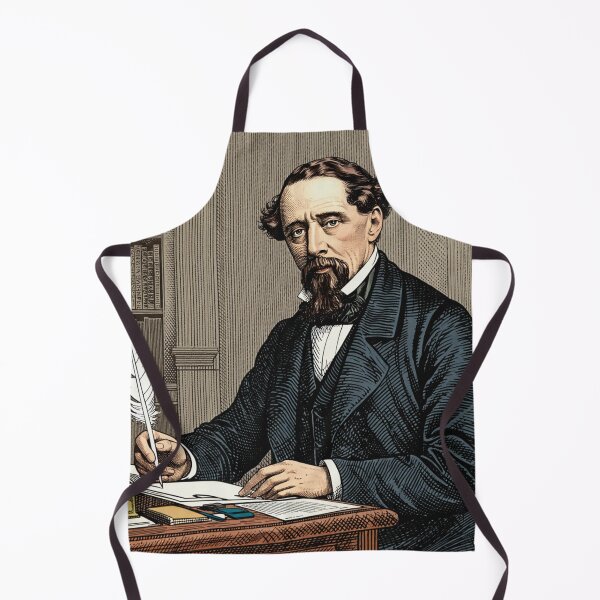 Item preview, Charles Dickens portrait Vintage woodcut style designed and sold by Vintage Designs +.