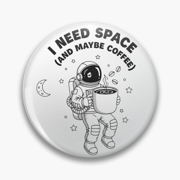 Item preview, I Need Space (And Maybe Coffee) | Astronaut Floating Coffee Digital Art designed and sold by AnnDesignStudio.