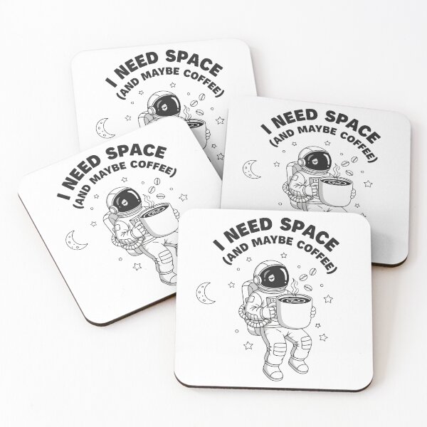 Item preview, I Need Space (And Maybe Coffee) | Astronaut Floating Coffee Digital Art designed and sold by AnnDesignStudio.