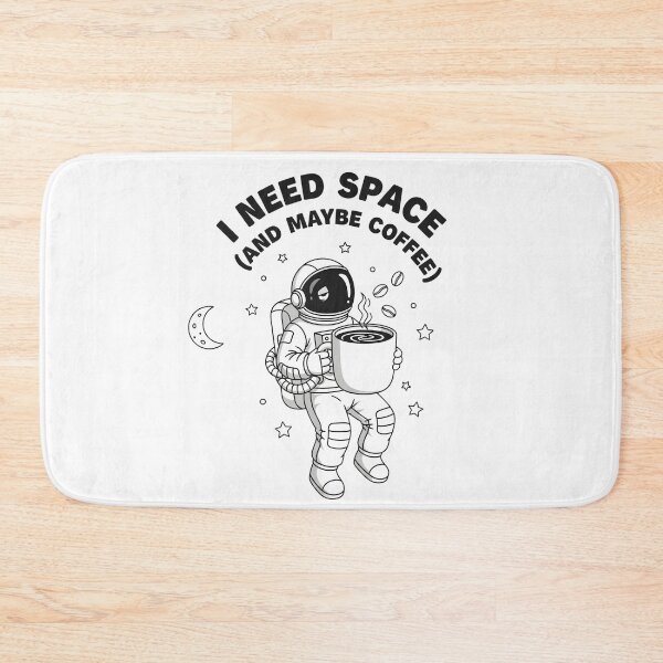 Item preview, I Need Space (And Maybe Coffee) | Astronaut Floating Coffee Digital Art designed and sold by AnnDesignStudio.