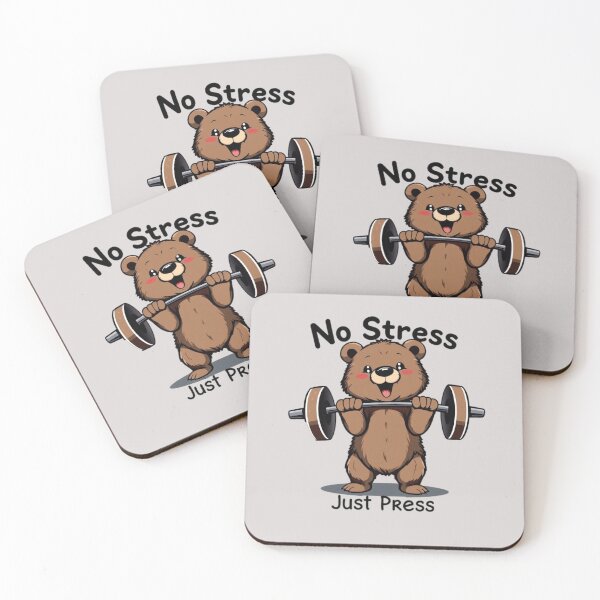 Item preview, No Stress Just Press Bear designed and sold by HypeTheTrophy.