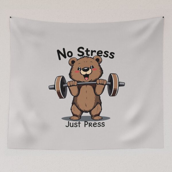 Item preview, No Stress Just Press Bear designed and sold by HypeTheTrophy.