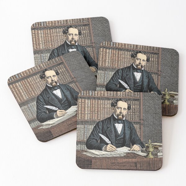 Item preview, Charles Dickens portrait Vintage woodcut style designed and sold by Vintage Designs +.
