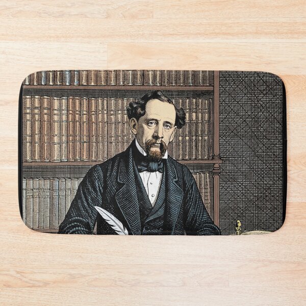 Item preview, Charles Dickens portrait Vintage woodcut style designed and sold by Vintage Designs +.