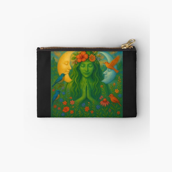 Item preview, Gaia Sun & Moon Harmony – Sacred Nature Goddess Meditation Art designed and sold by AATGShop.