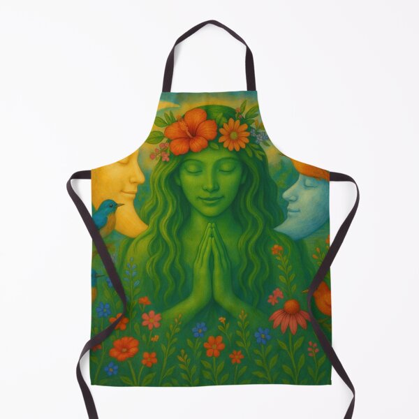 Item preview, Gaia Sun & Moon Harmony – Sacred Nature Goddess Meditation Art designed and sold by AATGShop.
