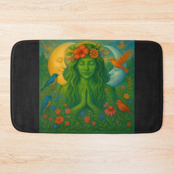 Item preview, Gaia Sun & Moon Harmony – Sacred Nature Goddess Meditation Art designed and sold by AATGShop.