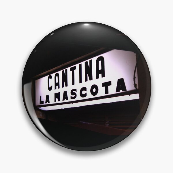 Item preview, Cantina La Mascota Vintage black and white neon sign silhouette on black background designed and sold by Charles Harker.