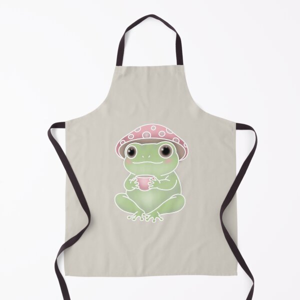 Item preview, Kawaii Frog Sipping Tea With Mushroom Hat designed and sold by Charlotte Paints.