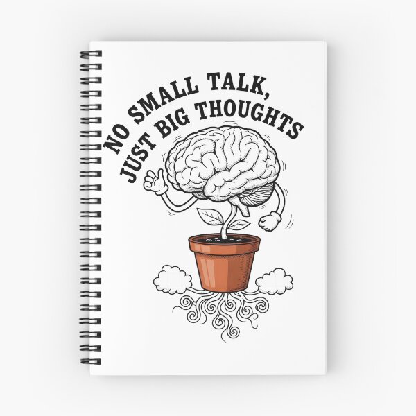 Item preview, No Small Talk Just Big Thoughts - Introvert Brain Plant Humor Tee designed and sold by AnnDesignStudio.