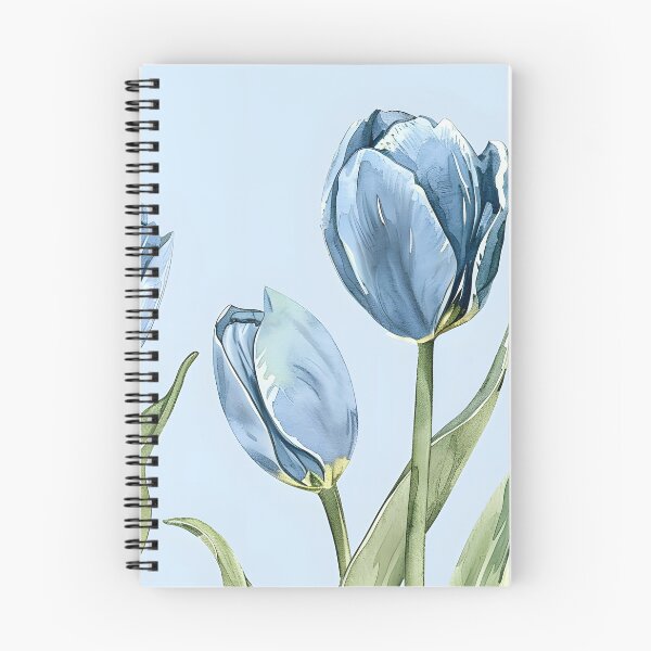Item preview, Blue Tulips on Light Blue Background designed and sold by nokyi.