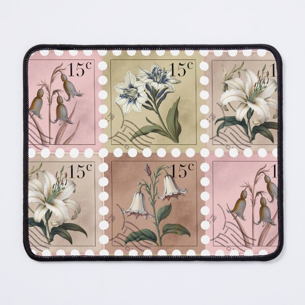 Item preview, Four Vintage Flower Stamps designed and sold by arteena.