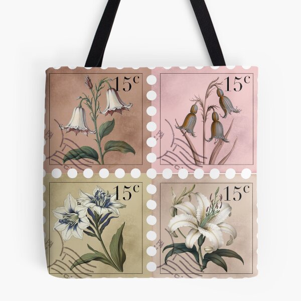 Item preview, Four Vintage Flower Stamps designed and sold by arteena.