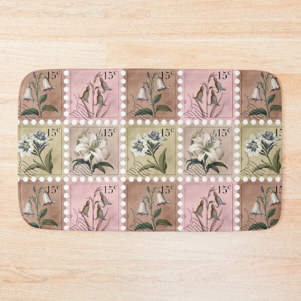 Item preview, Four Vintage Flower Stamps designed and sold by arteena.