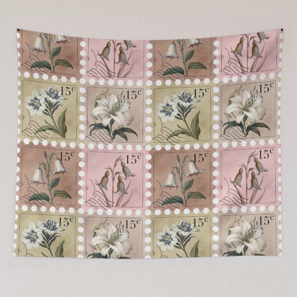 Item preview, Four Vintage Flower Stamps designed and sold by arteena.