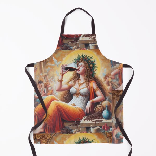 Item preview, Coffee Greek curly Goddess  designed and sold by OrbitGlow Studio  .