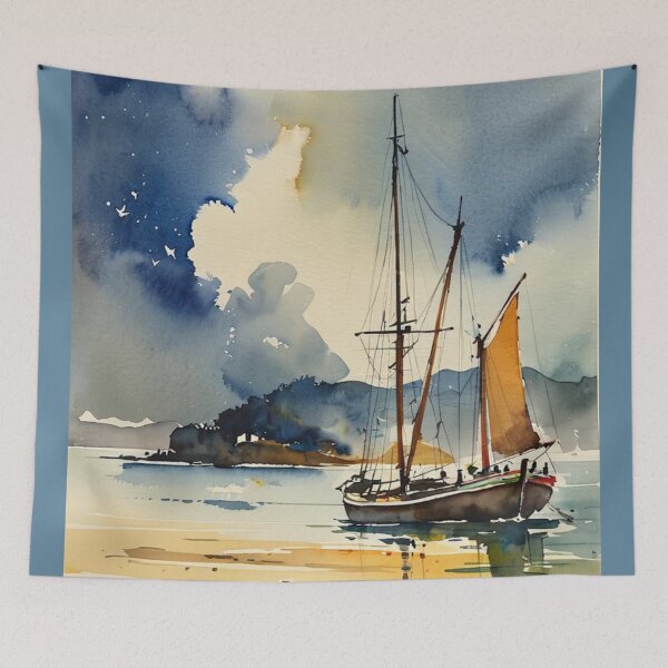 Item preview, Setting off from Dartmouth2（watercolour + AI） designed and sold by artsmeow.
