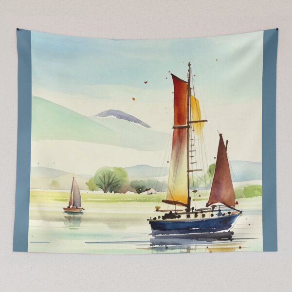 Item preview, Setting off from Dartmouth3（watercolour + AI） designed and sold by artsmeow.