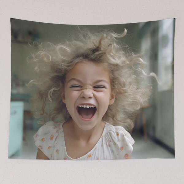 Item preview, Happy child laughing indoors designed and sold by anytka.
