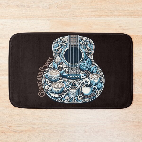 Item preview, Cords and Coffee Coffeehouse Guitar Design designed and sold by Friends Custom Creations.