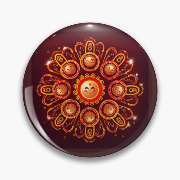 Item preview, Smiling Sun Rangoli Mandala Design  designed and sold by PrintBreeze.